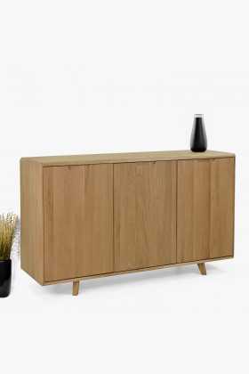 Dubová komoda s dvierkami, farba dub biely